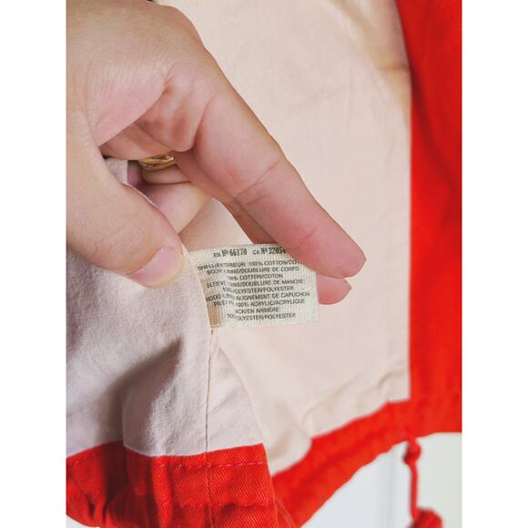 Anthro Daughters of the Liberation Fur Hood Full Zip Utility Parka Red XS Winter - Picture 6 of 13